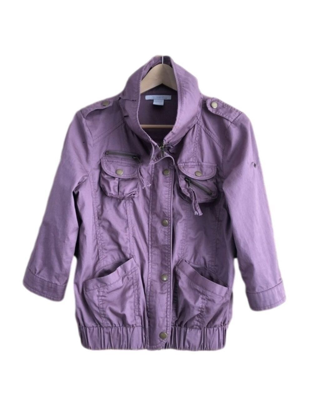 Charlotte Russe lightweight cotton mauve cropped jacket size M